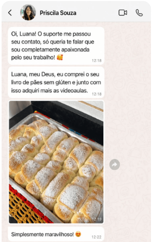 Depoimento de Priscila Souza sobre o livro de pães